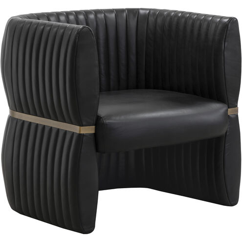 Tryor Vintage Black Night Leather Lounge Chair